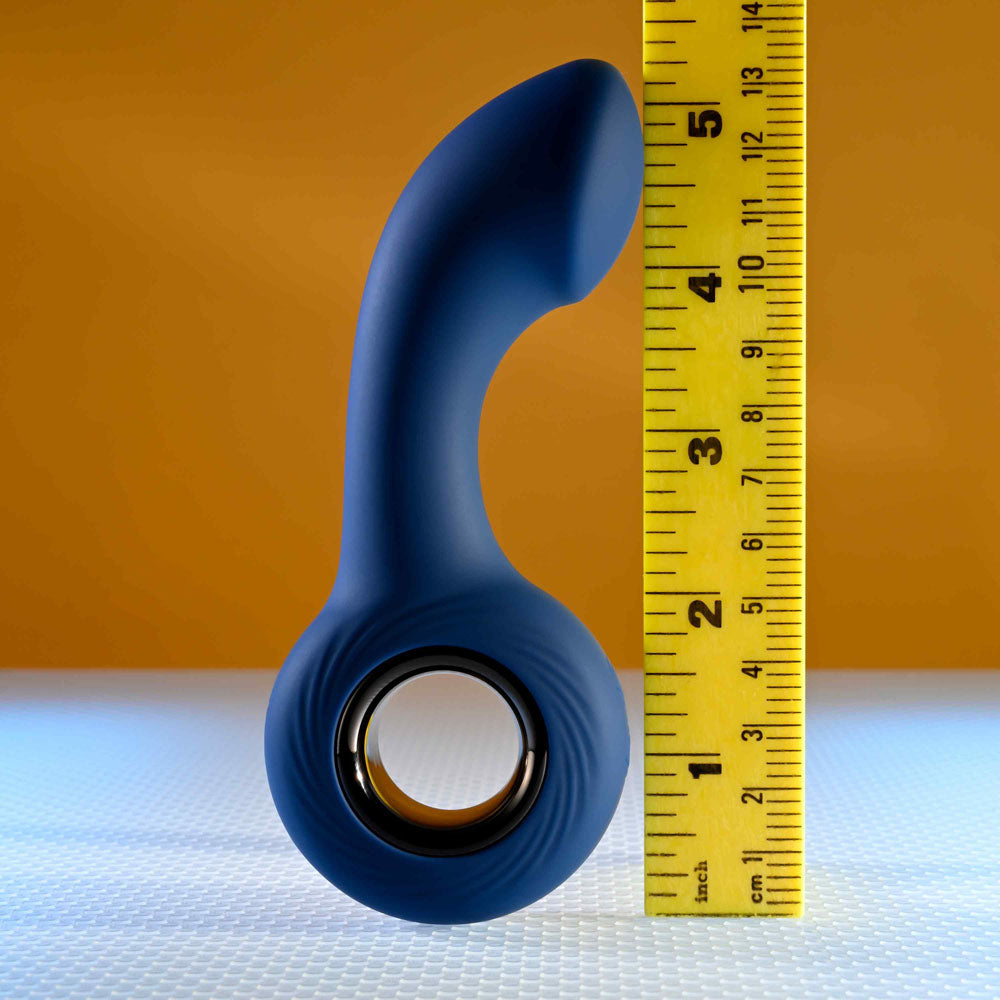 Zero Tolerance THE REACH -  13.8 cm USB Rechargeable Vibrating Anal Plug next to a ruler for size comparison.