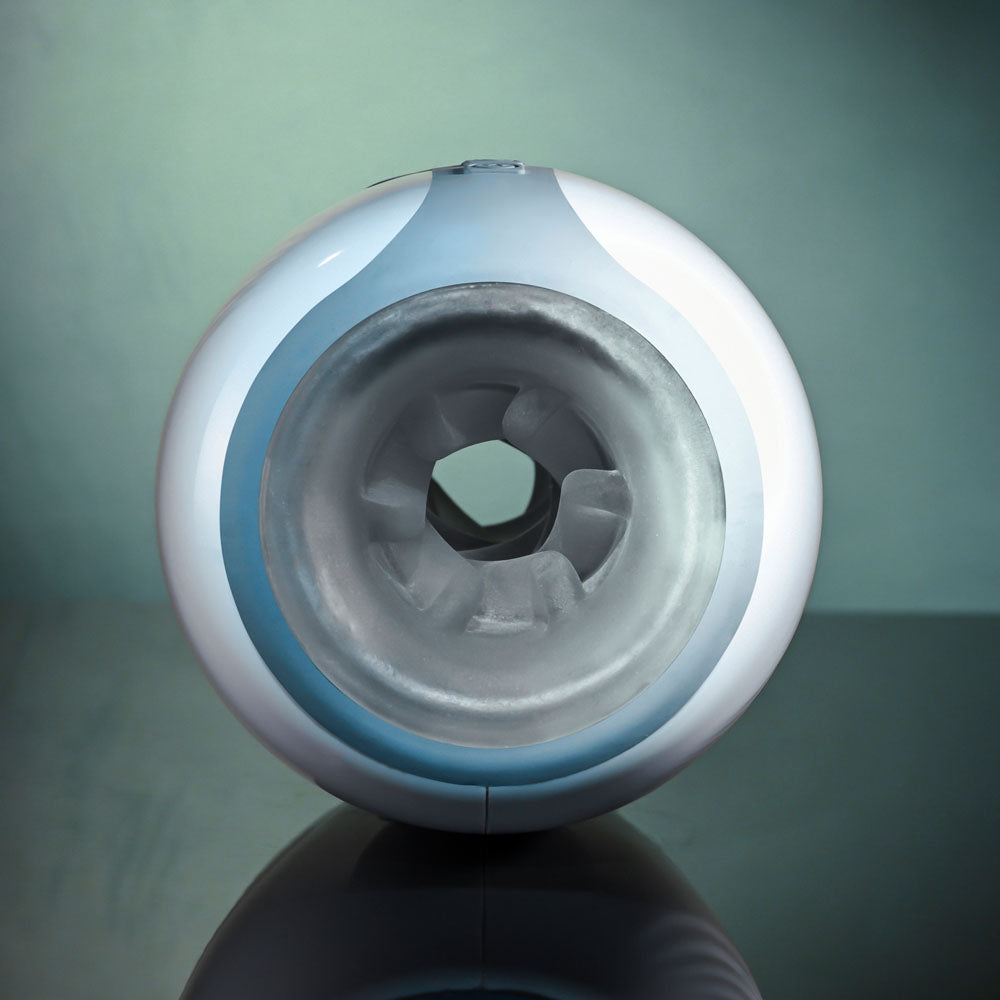 Zero Tolerance TOUCHDOWN -  15 cm USB Rechargeable Vibrating & Tightening Stroker showing its unique inner sleeve design.