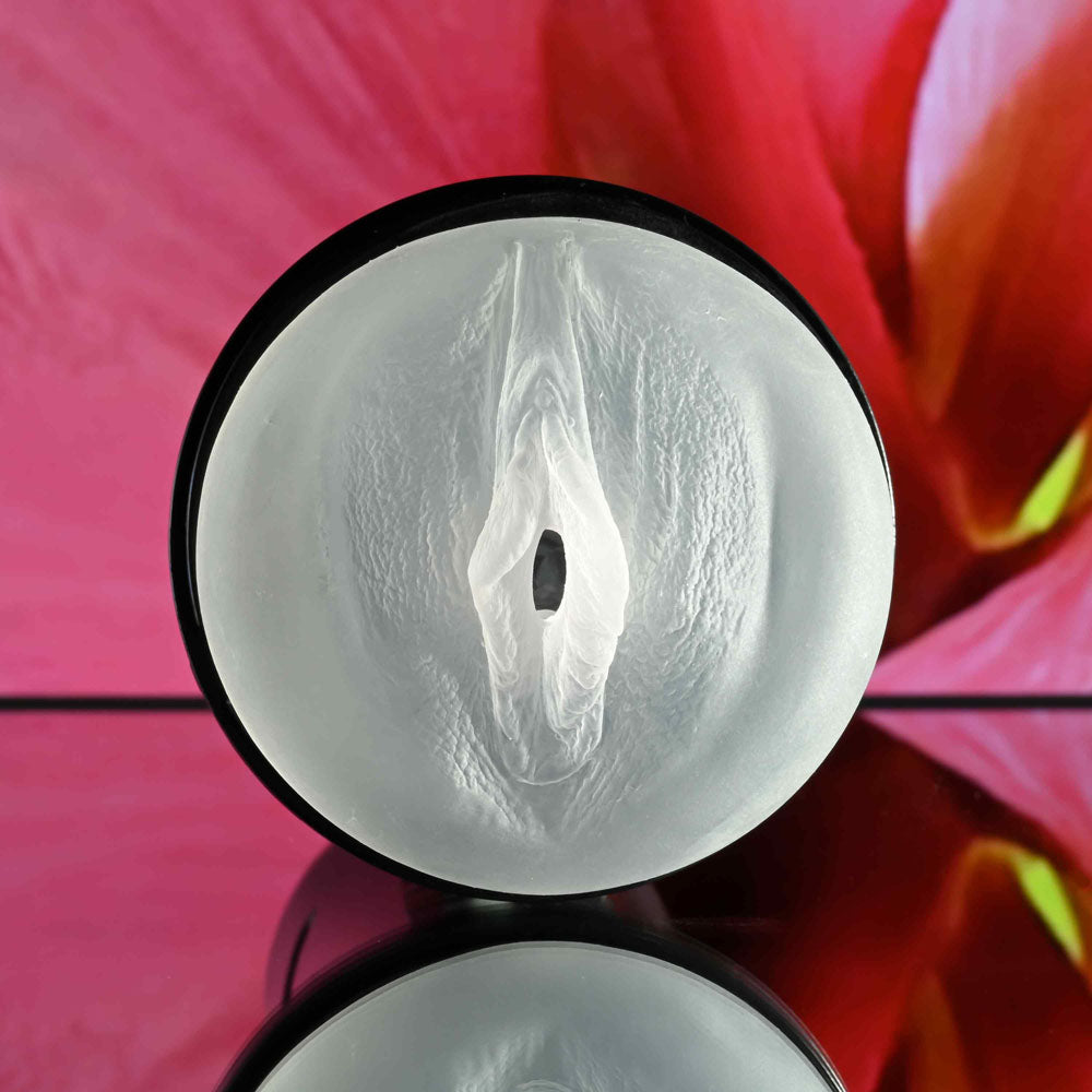 Zero Tolerance HOLD TIGHT -  USB Rechargeable Vibrating Vagina Stroker showing realistic vaginal entry design.