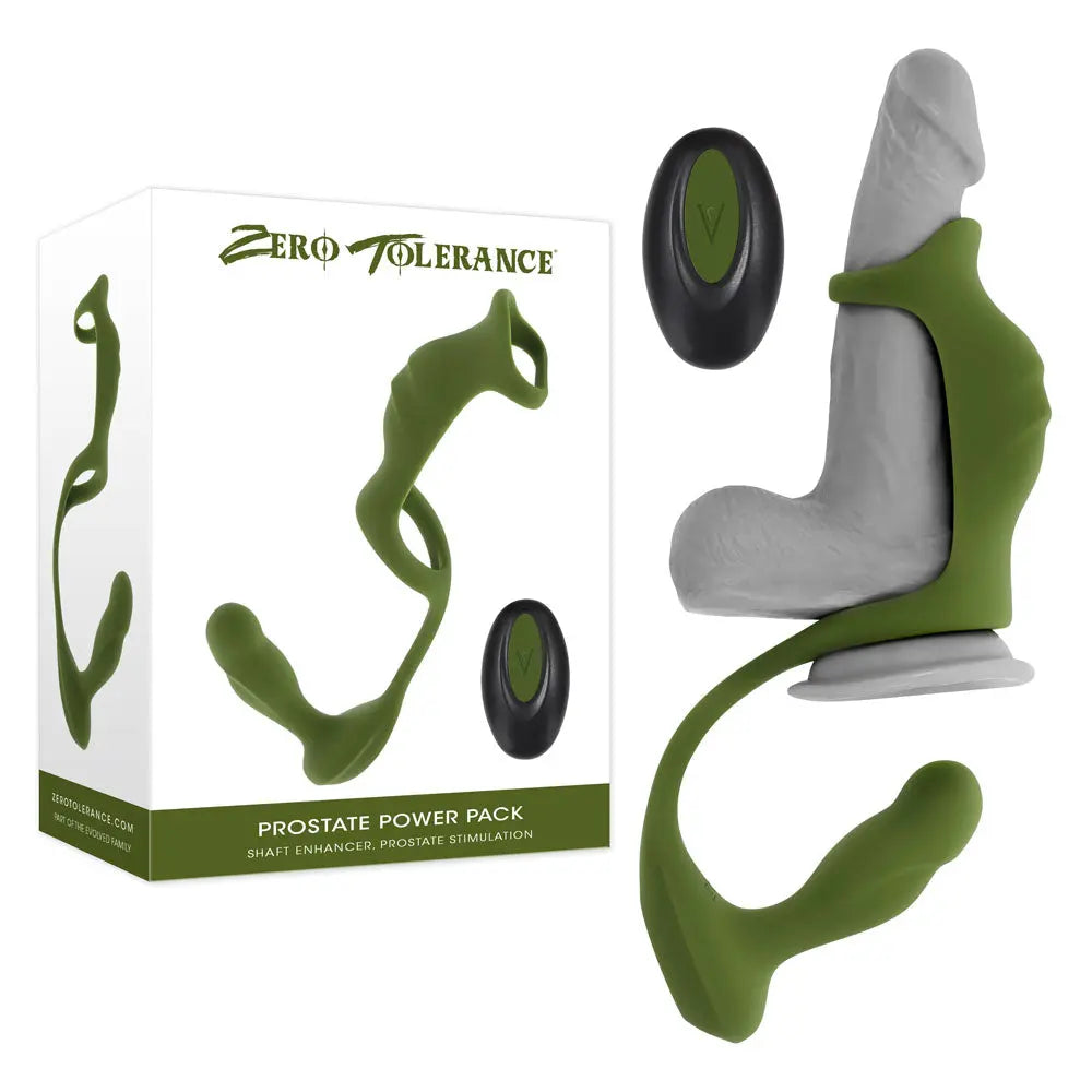 Zero Tolerance PROSTATE POWER PACK -  USB Rechargeable Vibrating Prostate Massager with Cock Ring Harness Zero Tolerance Discreet Intimate Essentials.