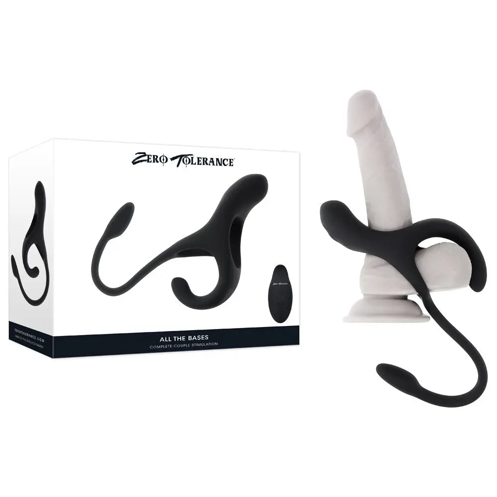 Zero Tolerance ALL THE BASES -  USB Rechargeable Vibrating Cock Ring with Wireless Remote Zero Tolerance Discreet Intimate Essentials.