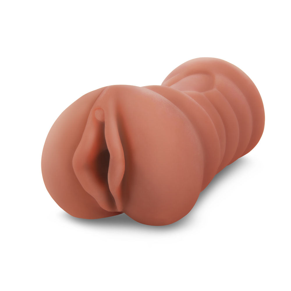 Zolo Stroke Off Latina Pussy Stroker - Tan Vagina Stroker showcasing lifelike design and skin-soft texture