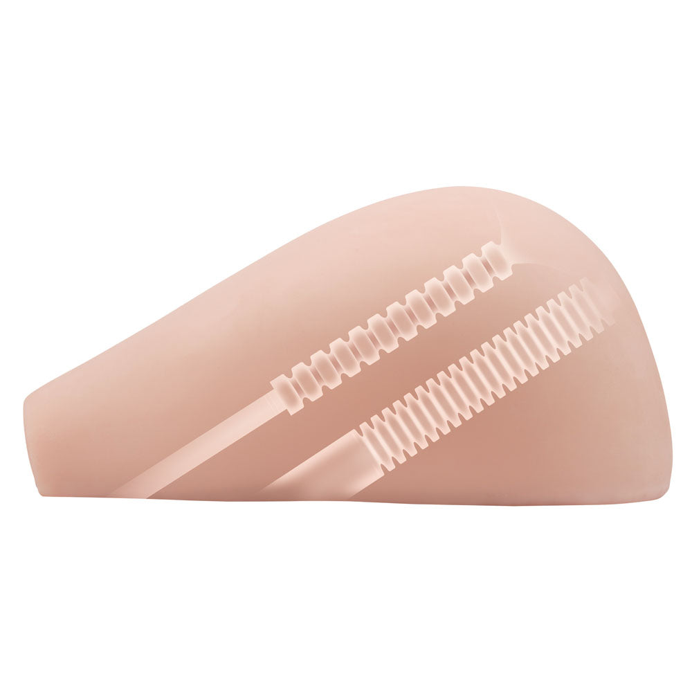 Zolo Stroke Off Pile Driver Pussy & Ass - Lifesize Doggy Style Masturbator shown from the side view, showcasing realistic texture.