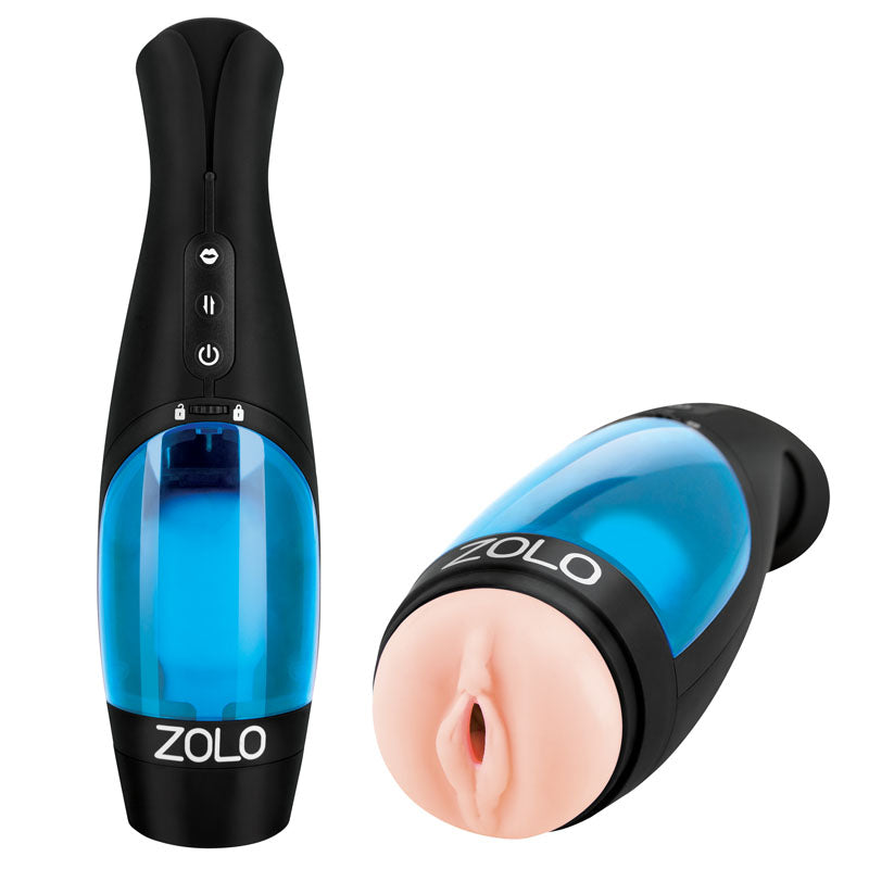 Zolo Thrustbuster - USB Rechargeable Auto Stroker with thrusting modes and erotic audio, ideal intimate essential.
