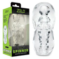 Zolo Gripz - Spinner - Stroker Sleeve in clear packaging, ergonomic design, textured interior for intense stimulation.