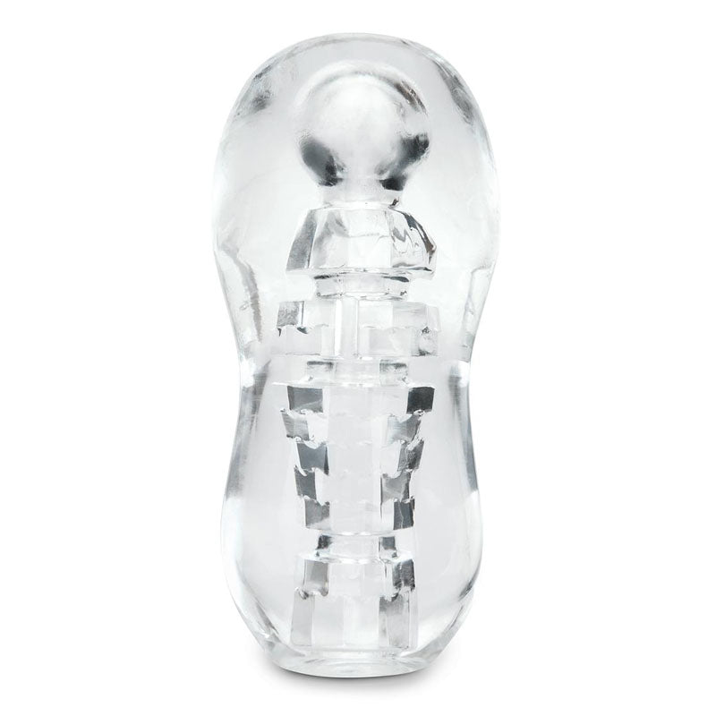 Zolo Gripz - Spinner -  Stroker Sleeve, a clear ergonomic male masturbator with unique interior texture.