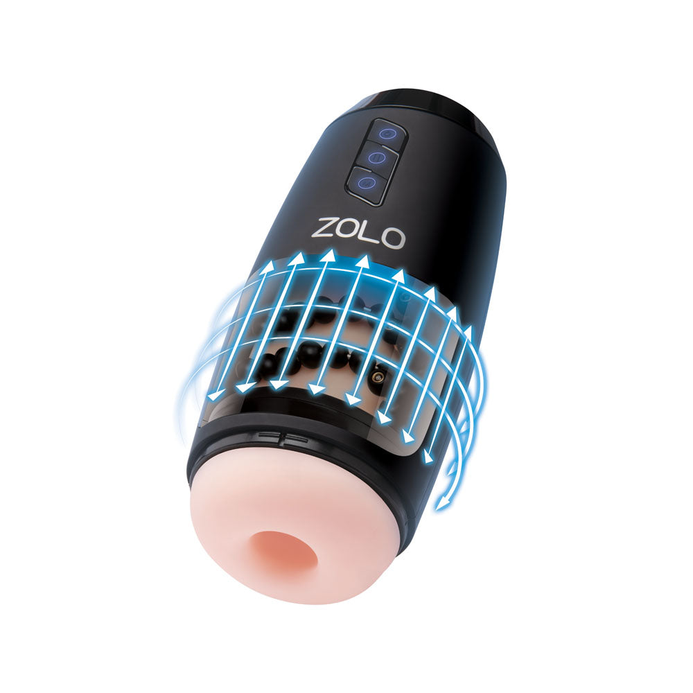 Zolo Upstroke -  USB Rechargeable Auto Thrusting Masturbator with stimulating beads and versatile thrusting modes.