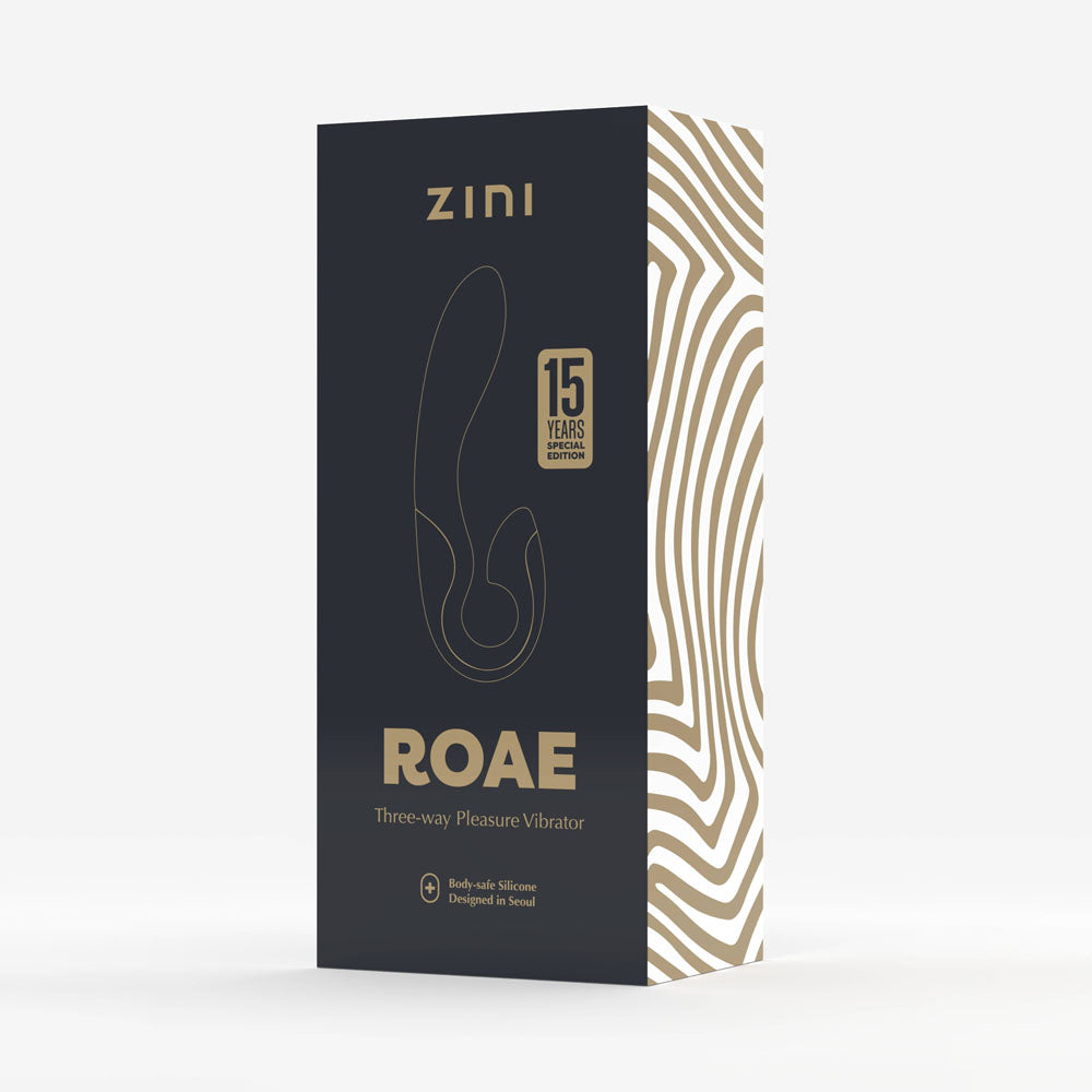 Zini Roae Special Edition - /Gold - /Gold 19.5 cm USB Rechargeable Vibrator three-way pleasure vibrator packaging