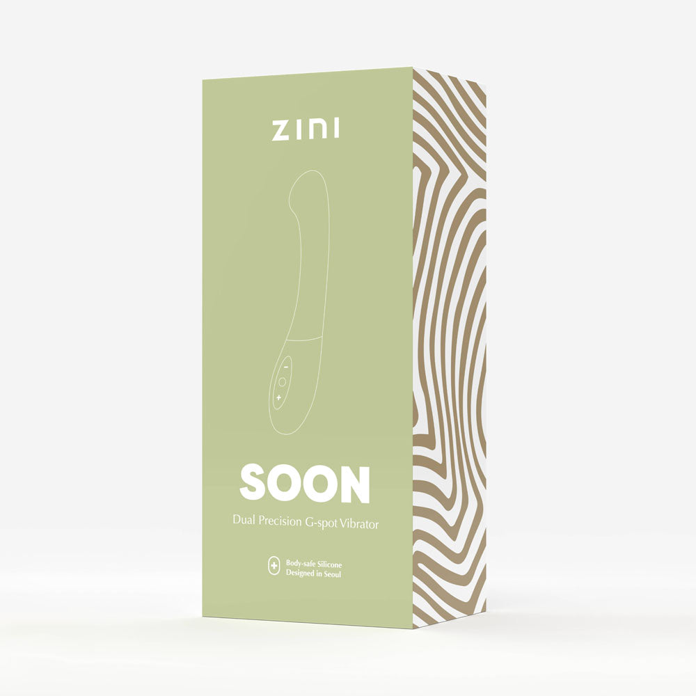 Zini Soon - Legion 20 cm USB Rechargeable Vibrator packaging with dual precision G-spot design.