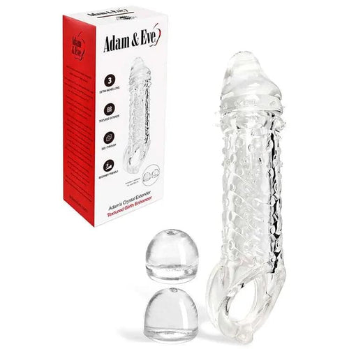 Adam & Eve ADAMS CRYSTAL EXTENDER -  22.9 cm Penis Extender Sleeve with Adjustable Inner Adam & Eve Discreet Intimate Essentials.