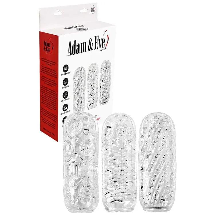 Adam & Eve ADAM'S CRYSTAL TRIO -  Strokers - 3 Pack Adam & Eve Discreet Intimate Essentials.
