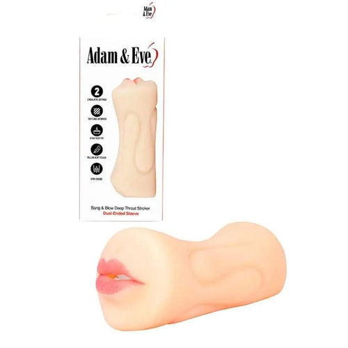 Adam & Eve Bang & Blow Deep Throat Stroker -  Vagina & Mouth Dual Ended Stroker Adam & Eve Discreet Intimate Essentials.