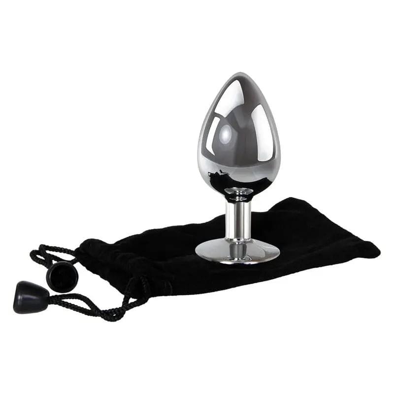 Adam & Eve Clear Gem Anal Plug - Large - Metallic 9.5 cm Large Butt Plug with Clear Gem Base Adam & Eve Discreet Intimate Essentials.