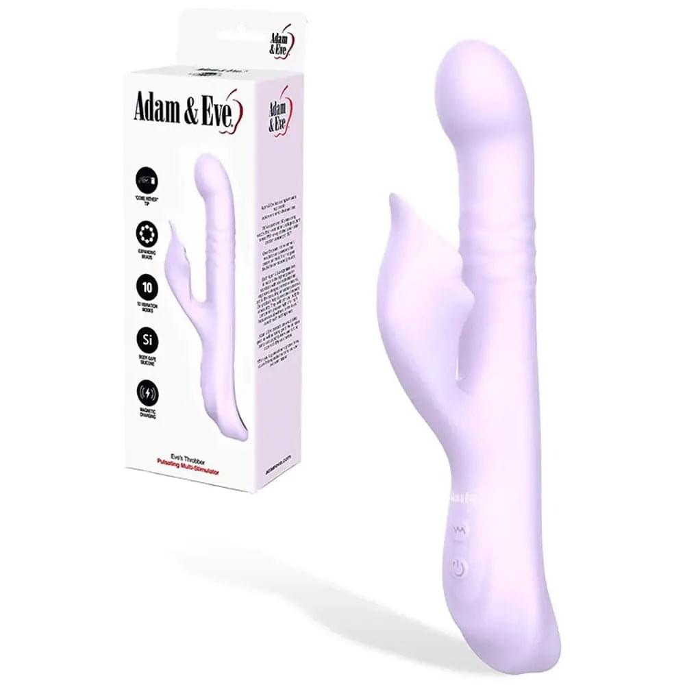 Adam & Eve EVES THROBBER - Lilac 25.4 cm USB Rechargeable Pulsating Rabbit Vibrator Adam & Eve Discreet Intimate Essentials.