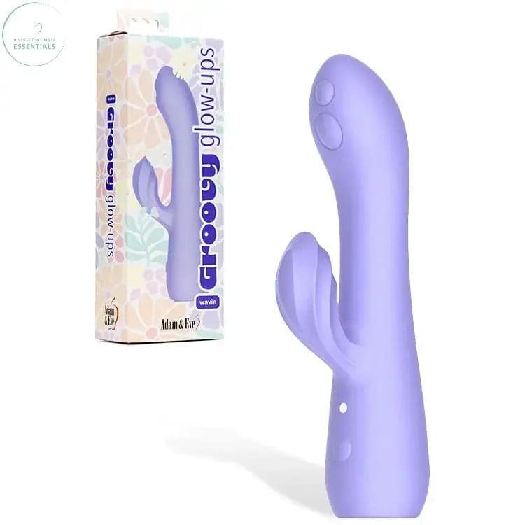 Adam & Eve GROOVY GLOW-UPS Wavie -  16.5 cm USB Rechargeable Rabbit Vibrator Adam & Eve Discreet Intimate Essentials.