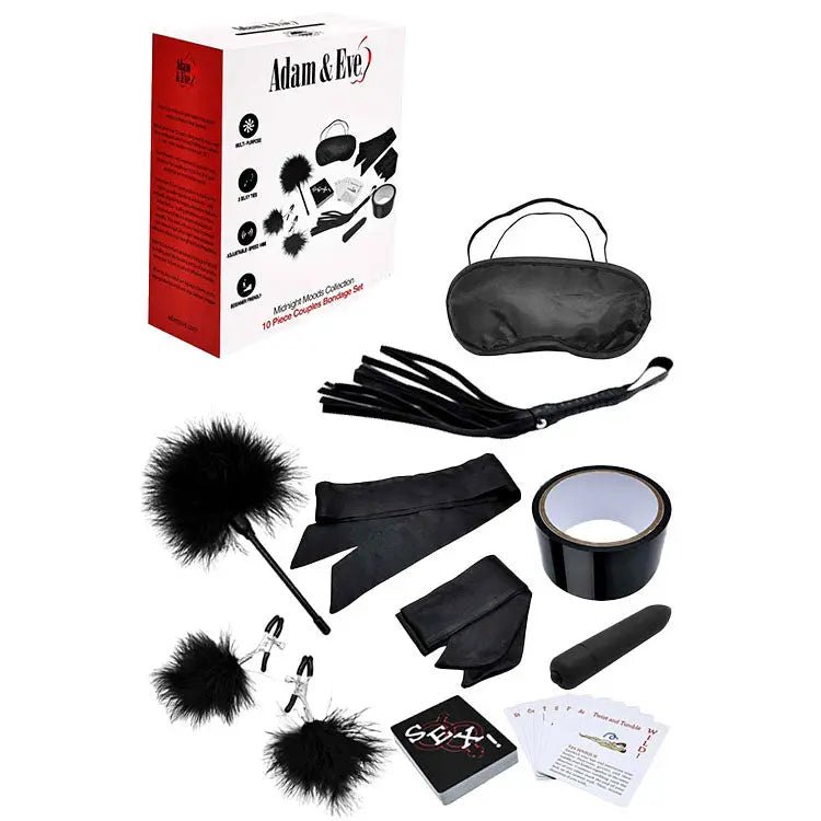 Shop affordable quality Adam & Eve MIDNIGHT MOODS COLLECTION - Couples Bondage Kit - Set of 10 Pieces - Discreet Intimate Essentials - BONDAGE-TOYS - Adam & Eve