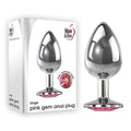 Adam & Eve Pink Gem Anal Plug - Large - Silver Large cm Metal Butt Plug with Pink Gem Adam & Eve Discreet Intimate Essentials.