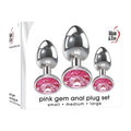 Adam & Eve Pink Gem Anal Plug Set - Metallic Butt Plugs with Gems - Set of 3 Sizes Adam & Eve Discreet Intimate Essentials.