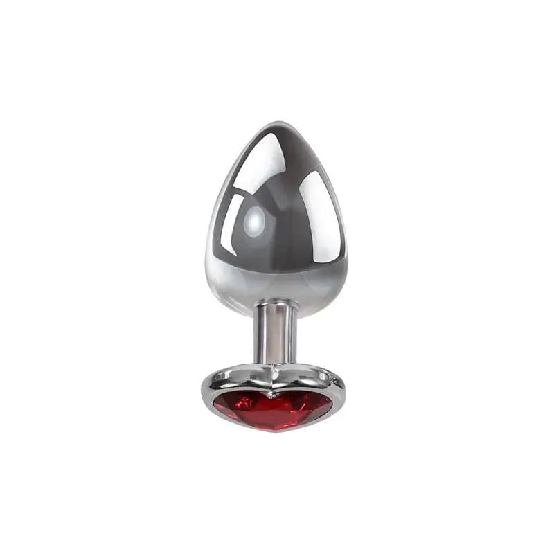 Adam & Eve Red Heart Gen Anal Plug - Medium - Metallic 8.25 cm Butt Plug with Heart Gem Base Adam & Eve Discreet Intimate Essentials.