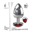 Adam & Eve Red Heart Gen Anal Plug - Medium - Metallic 8.25 cm Butt Plug with Heart Gem Base Adam & Eve Discreet Intimate Essentials.