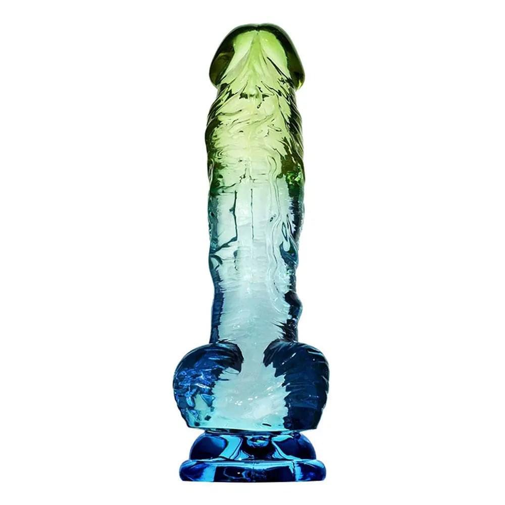 Adam & Eve SENSUAL SEASIDE 8.5'' Dildo - Blue/Green 21.5 cm Dildo Adam & Eve Discreet Intimate Essentials.