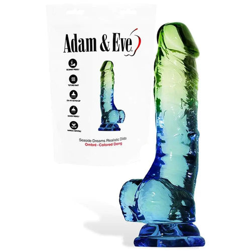 Adam & Eve SENSUAL SEASIDE 8.5'' Dildo - Blue/Green 21.5 cm Dildo Adam & Eve Discreet Intimate Essentials.
