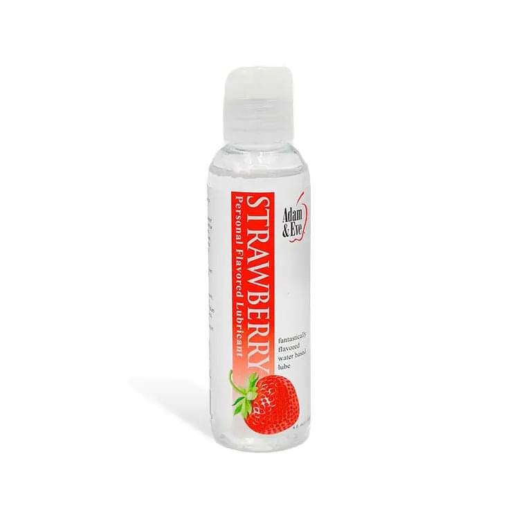 Adam & Eve STRAWBERRY Lubricant - Strawberry Flavoured Water Based Lubricant - 118 ml Bottle Adam & Eve Discreet Intimate Essentials.
