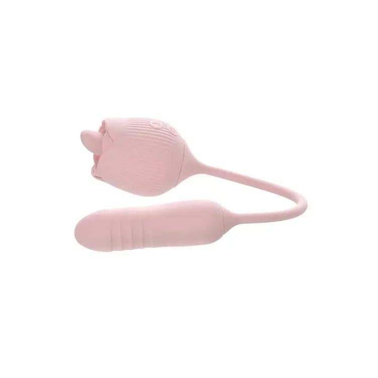 Adam & Eve THRUST & TICKLE Rose Vibrator -  USB Rechargeable Flickering Rose Stimulator with Thrusting Bullet Adam & Eve Discreet Intimate Essentials.