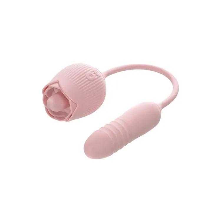 Adam & Eve THRUST & TICKLE Rose Vibrator -  USB Rechargeable Flickering Rose Stimulator with Thrusting Bullet Adam & Eve Discreet Intimate Essentials.