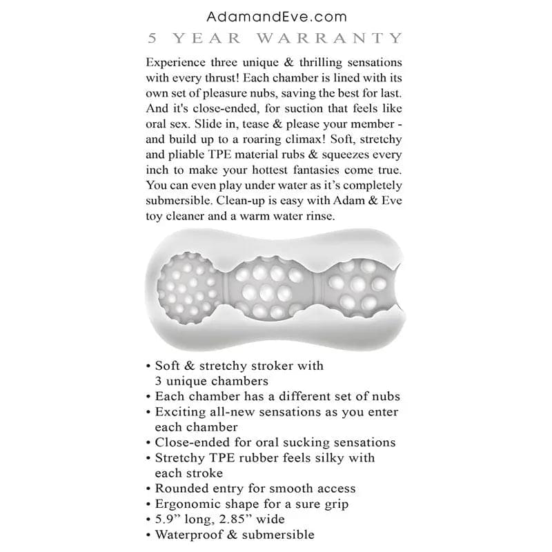 Adam & Eve Triple Chamber Ball Drainer -  Masturbator Sleeve Adam & Eve Discreet Intimate Essentials.
