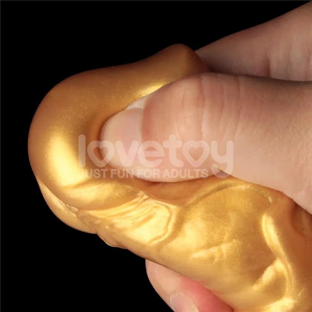Aerosx 7.5 Inch Dual Density Inflatable Dildo - Gold/Blue 24 cm Inflatable Fantasy Dildo Lovetoy Discreet Intimate Essentials.