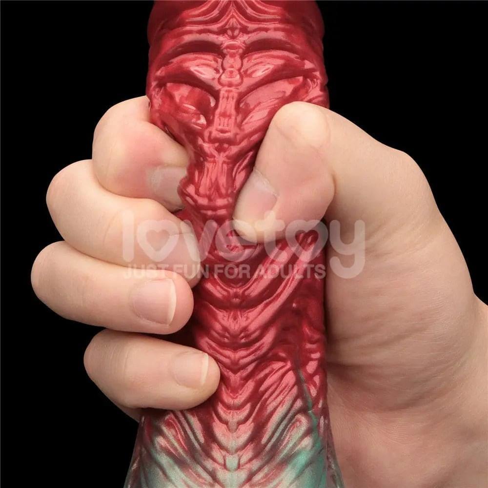 Aerosx 8 Inch Dual Density Inflatable Dildo - Red/Green 28 cm Inflatable Fantasy Dildo Lovetoy Discreet Intimate Essentials.