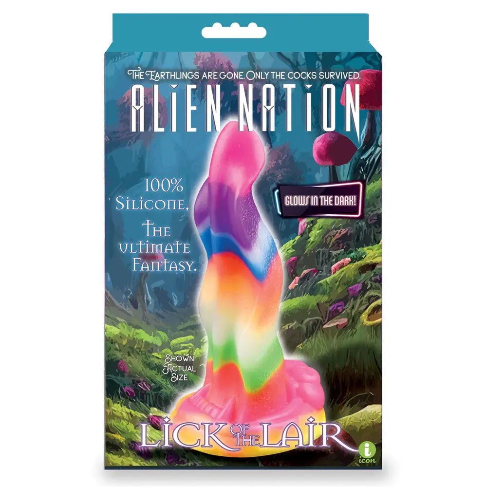 Shop affordable quality Alien Nation - Lick Of The Lair - Glow in Dark Rainbow 17.8 cm Fantasy Dong - Discreet Intimate Essentials - DONGS - Icon Brands