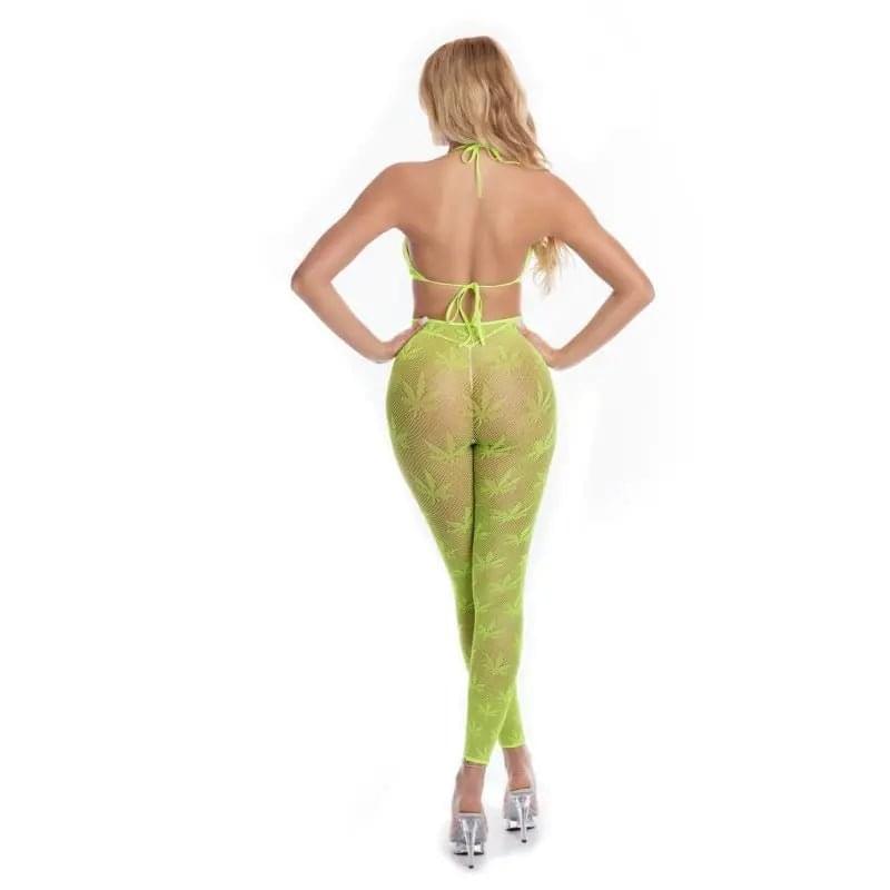 All About Leaf Bra Set Green Pink Lipstick Discreet Intimate Essentials.