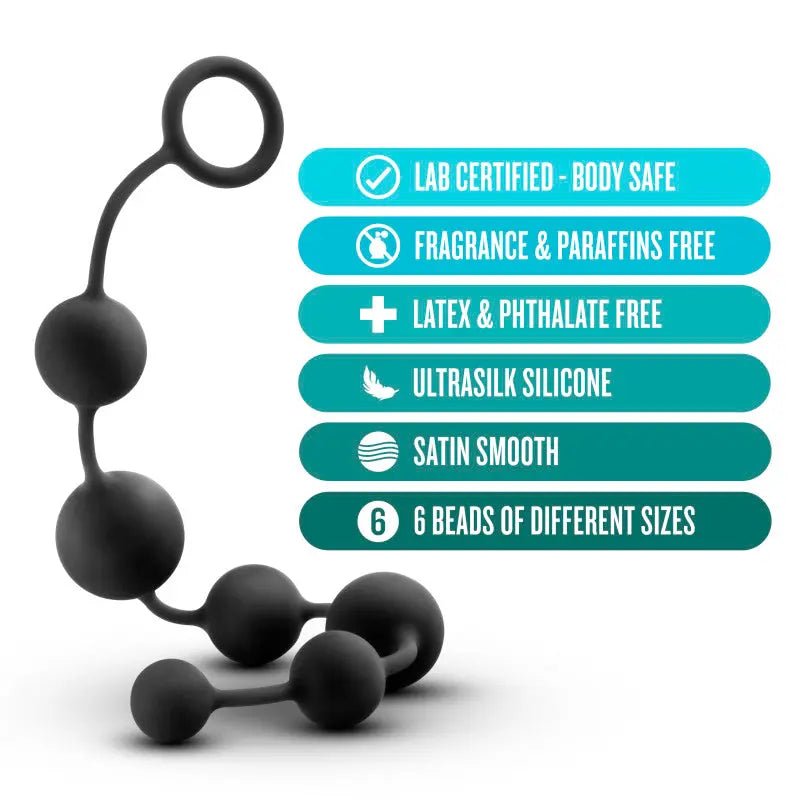 Shop affordable quality Anal Adventures Platinum Silicone Large Anal Beads - 40 cm Large Anal Beads - Discreet Intimate Essentials - ANAL TOYS - Blush Novelties