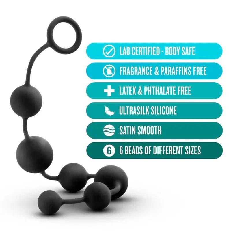 Anal Adventures Platinum Silicone Large Anal Beads -  40 cm Large Anal Beads Blush Novelties Discreet Intimate Essentials.