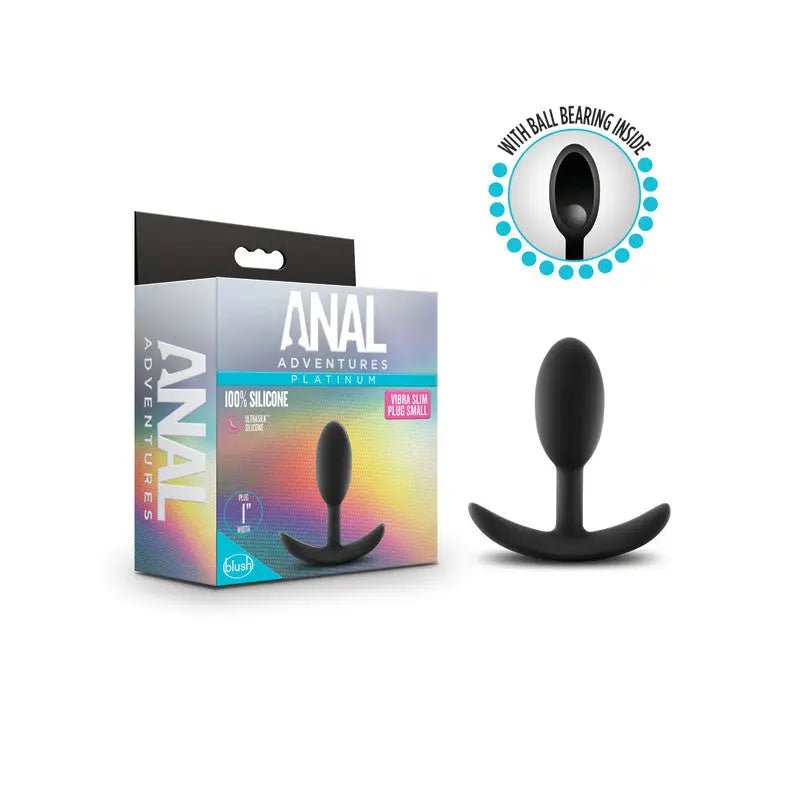 Shop affordable quality Anal Adventures Platinum Vibra Slim Plug - 8.9 cm Small Butt Plug with Internal Ball - Discreet Intimate Essentials - ANAL TOYS - Blush Novelties