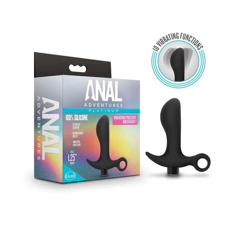 Anal Adventures Platinum Vibrating Prostate Massager 01 -  10.8 cm USB Rechargeable Prostate Massager Blush Novelties Discreet Intimate Essentials.