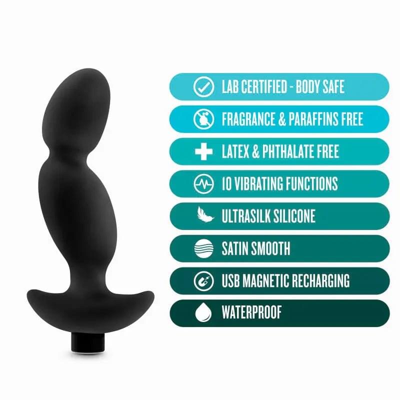 Anal Adventures Platinum Vibrating Prostate Massager 04 -  16.5 cm USB Rechargeable Prostate Massager Blush Novelties Discreet Intimate Essentials.