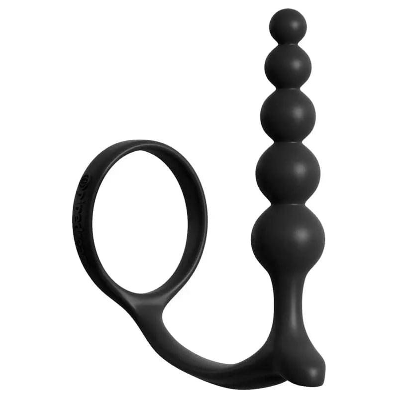 Anal Fantasy Collection Ass-Gasm Cockring Anal Beads -  Cock Ring with Anal Plug Pipedream Discreet Intimate Essentials.