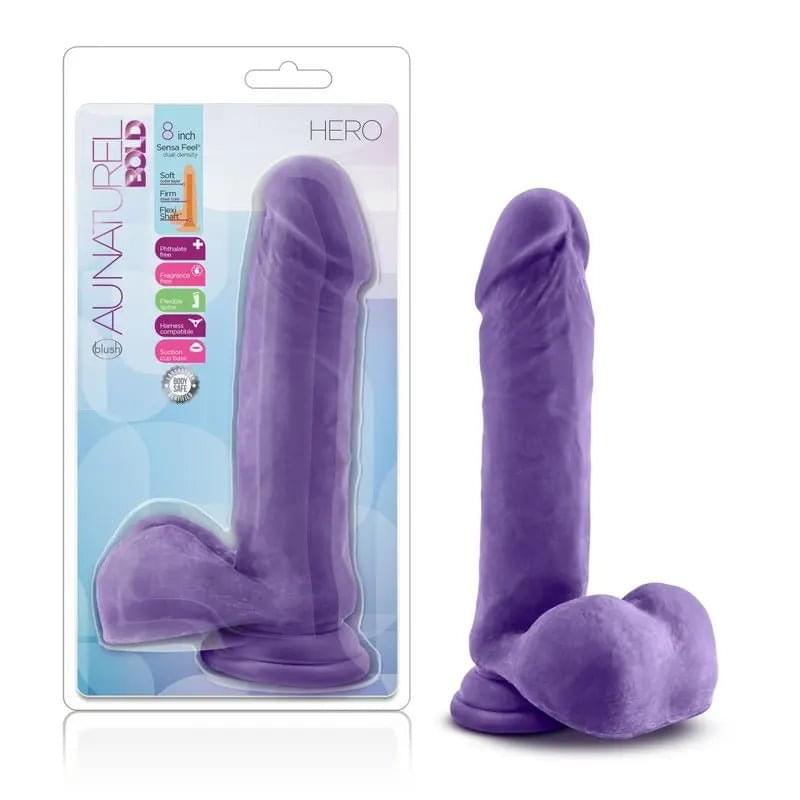 Au Naturel Bold Hero 8in Dildo Purple Au Naturel Discreet Intimate Essentials.