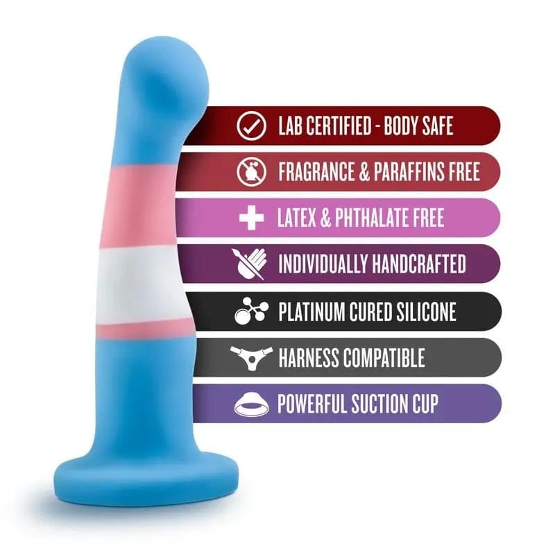 Avant Pride P2 True Blue Silicone Dildo Avant Discreet Intimate Essentials.