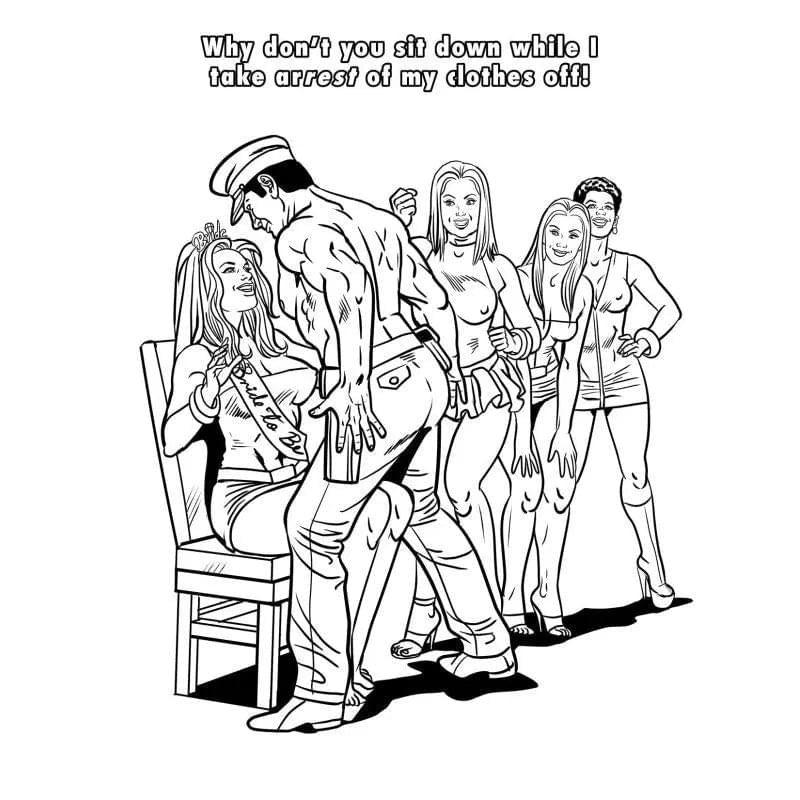 Bachelorette Party Colouring Book Wood Rocket Discreet Intimate Essentials.
