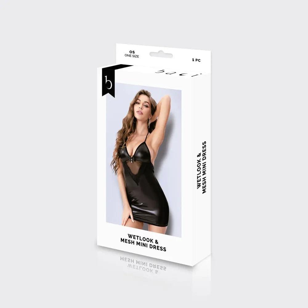 BACI WL Wetlook & Mesh Mini Dress -  - One Size XGEN Products Discreet Intimate Essentials.