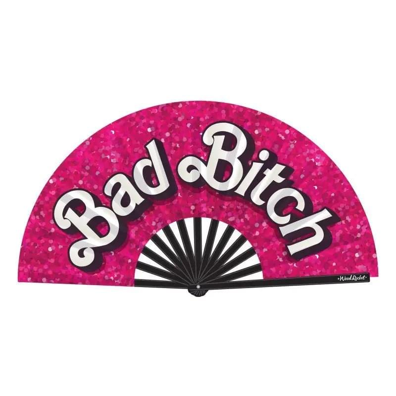 Bad Bitch Folding Fan Wood Rocket Discreet Intimate Essentials.