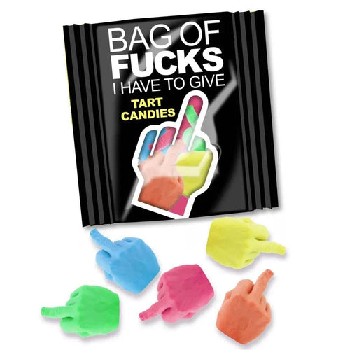 Bag Of Fucks I Have To Give - Display - Fruit Flavoured Lollies - Counter Display of 100 Mini Packs Little Genie Discreet Intimate Essentials.