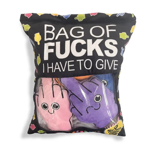 Bag Of Fucks I Have To Give - Mini Fuzzy FU Plushy Pillows - Set of 5 Little Genie Discreet Intimate Essentials.