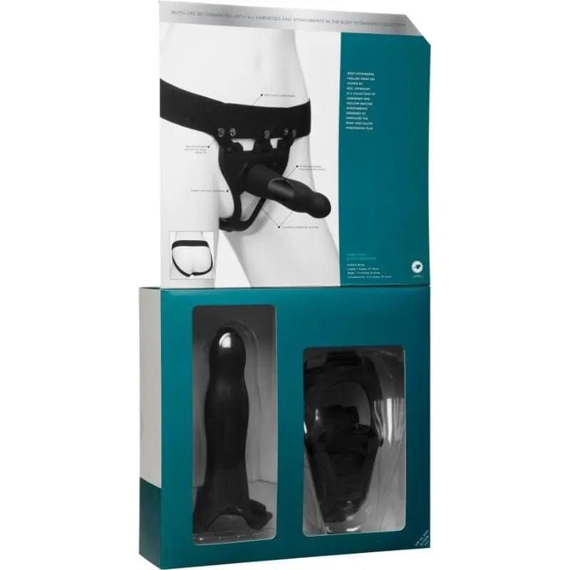 Be Daring 7in Bulbed Dong 2 Pc Hollow Silicone Strap-On Set Body Extension Discreet Intimate Essentials.