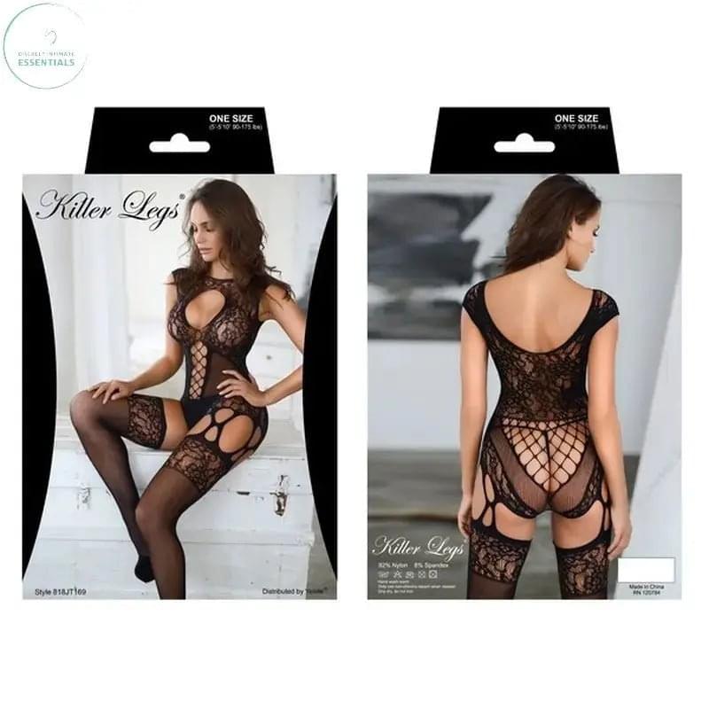 Black Dahlia Mesh Bodystocking Killer Legs Discreet Intimate Essentials.