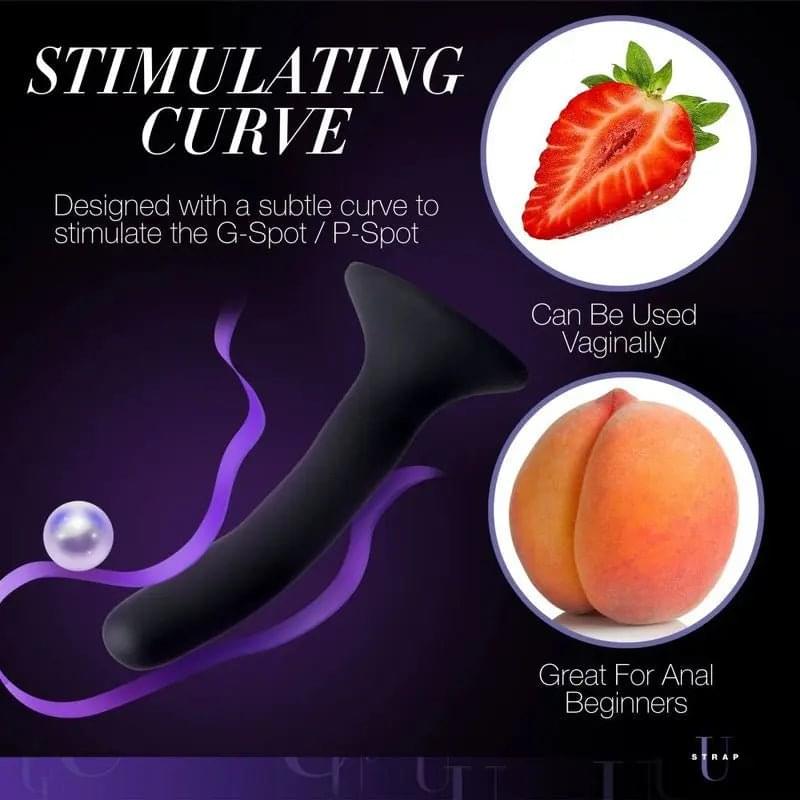Black Silicone Strap-On Dildo Small Strap U Discreet Intimate Essentials.